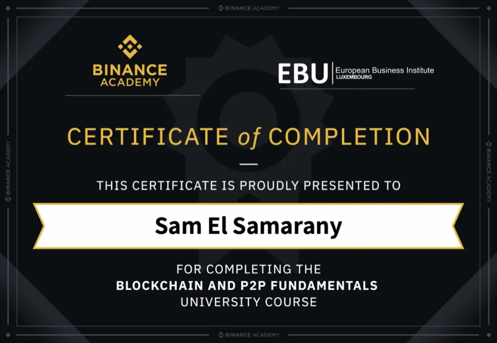 Binance Academy × European Business Institute: Blockchain & P2P Fundamentals