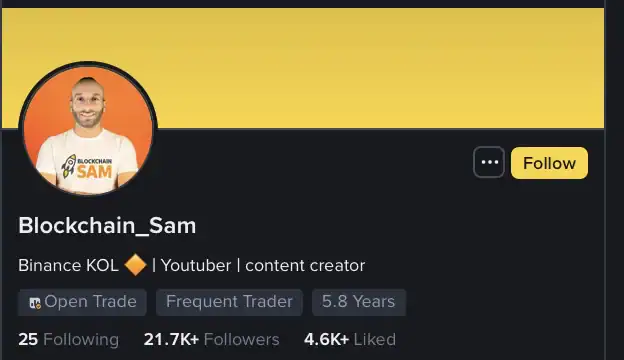Blockchain Sam Binance Square profile: 21.7K followers, Binance KOL