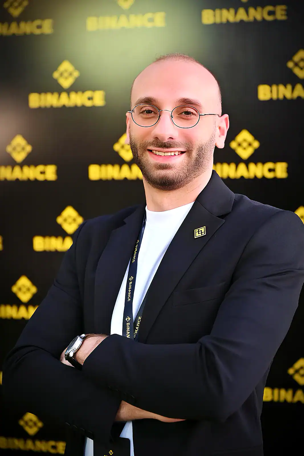 Blockchain Sam as a speaker at a Binance event