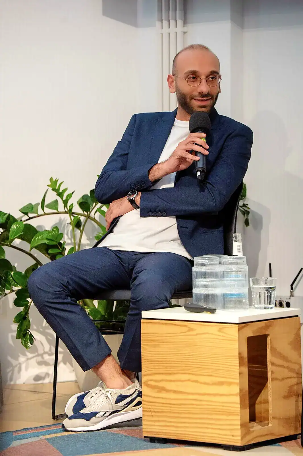 Blockchain Sam speaking on a crypto panel